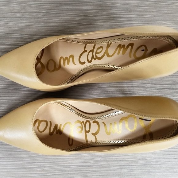 Sam Edelman Hazel Pointed Toe Pump, Nude Leather, Womens Size 9 - Picture 8 of 11